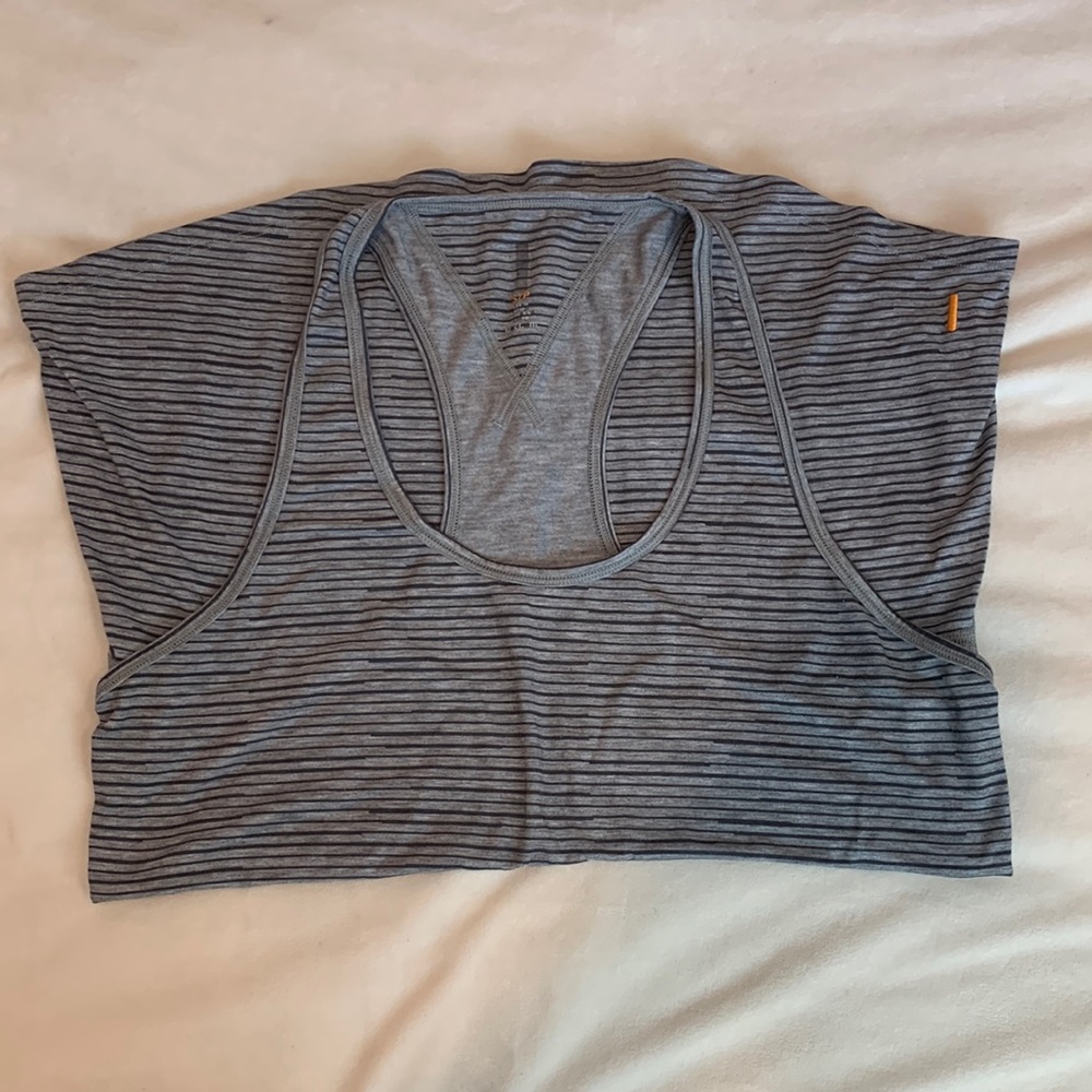 size S- grey striped Lucy workout tank top